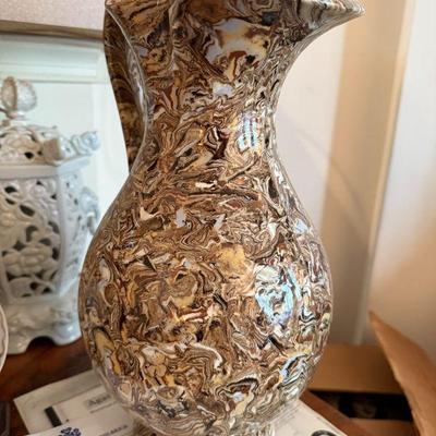Large antique marbled agate pitcher, excellent condition
