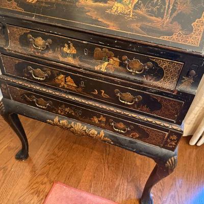 Antique, hand painted secretary desk