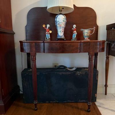 Antique mahogany Sheraton card table.  There are two identical pieces available