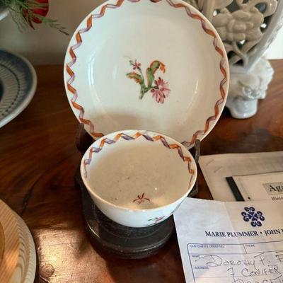 Antique 19th century Chinese export cup and saucer