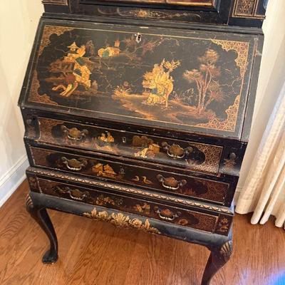Antique, hand painted secretary desk