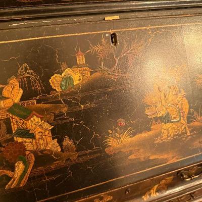 Antique, hand painted secretary desk