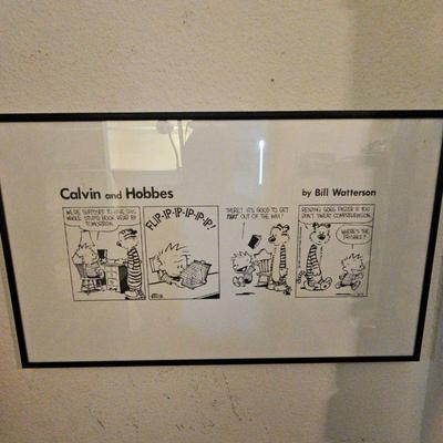 BEE153-Calvin And Hobbes Comic Strip Print Framed