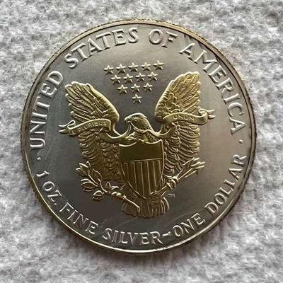 BEE167- United States Of America 1oz Gold Plated Fine Silver 1991 Coin