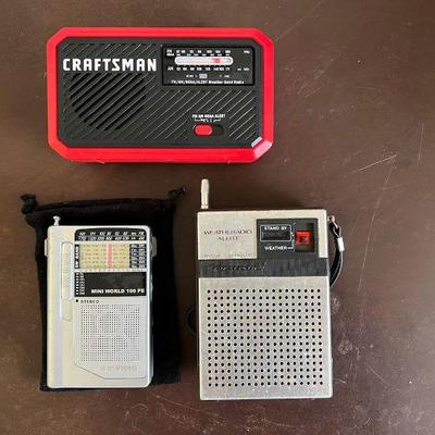 BEE192- (3) Portable Battery Powered Radios