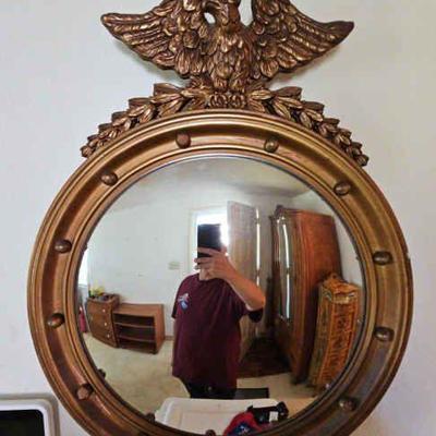 BEE050-Vintage Federal American Eagle Wall Convex Mirror