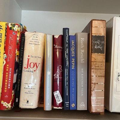 BEE013 Cookbooks & Two Wooden Book Racks