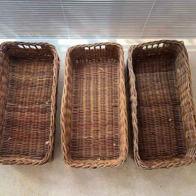 BEE137- (3) Large Woven Storage Basket