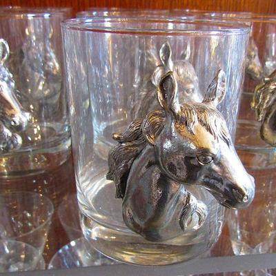 Arthur Court horse head whiskey glasses