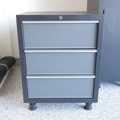 Lockable Metal 3-Drawer Storage Cabinet