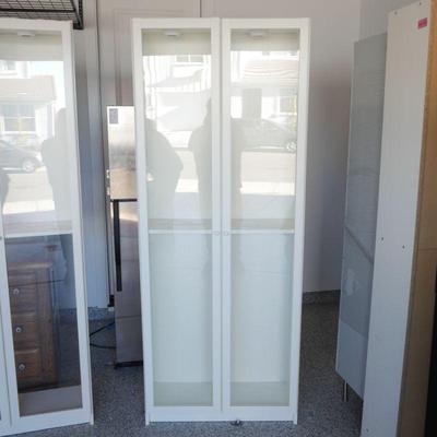 IKEA BILLY Bookcase Lighted w/Glass Doors