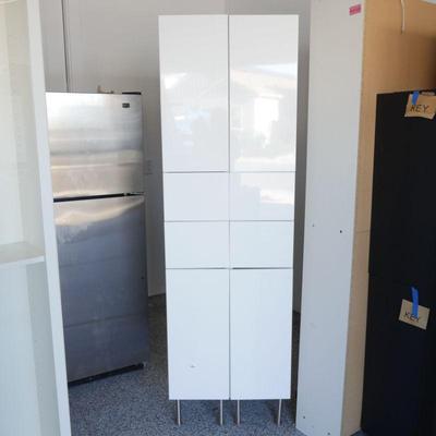 Tall Glossy White Utility Cabinet