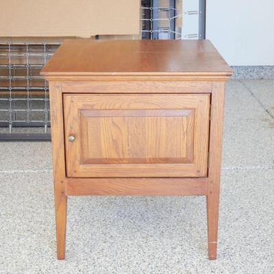 Vintage Locking Wooden Side Table