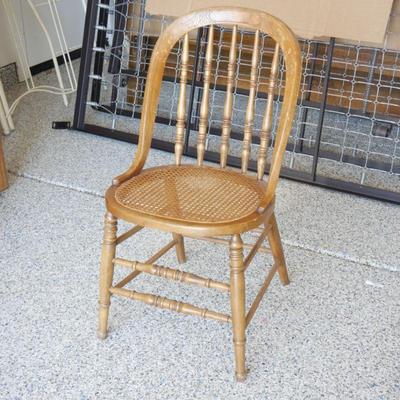 Vintage French Country Curved Back Cane Seat Chair