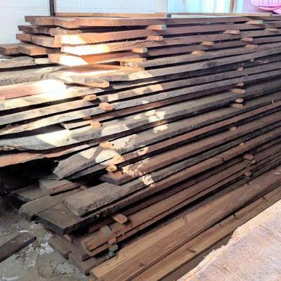 Seasoned and stacked quality cherry lumber