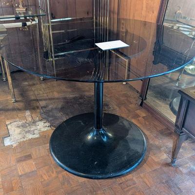 MCM Tulip glass top table