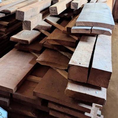 Seasoned and stacked quality cherry lumber