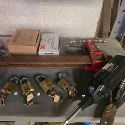 Assorted locks and tools