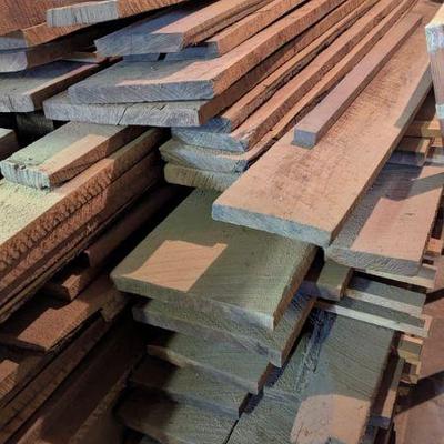 Seasoned and stacked quality walnut lumber