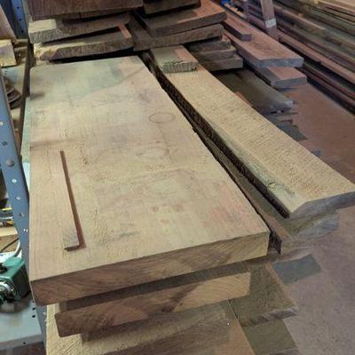 Seasoned and stacked quality walnut lumber