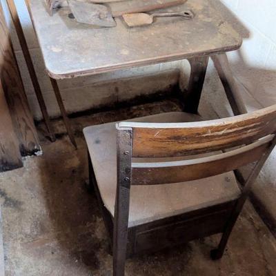 Antique child's school desk