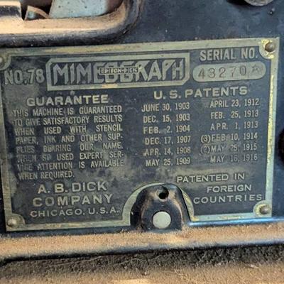 Antique Edison Dick Mimeograph machine