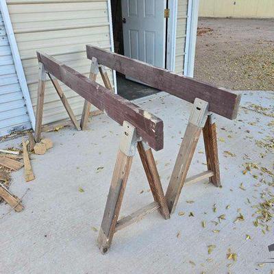 #1900 • 2 Wooden Saw Horses

