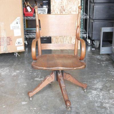 Arts & Crafts Oak Revolving Desk Chair