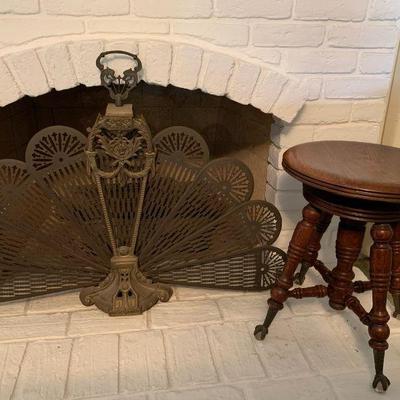 Cg127 fireplace screen and stool