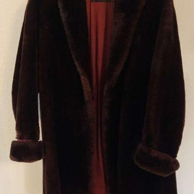 Cg193 brown fur coat