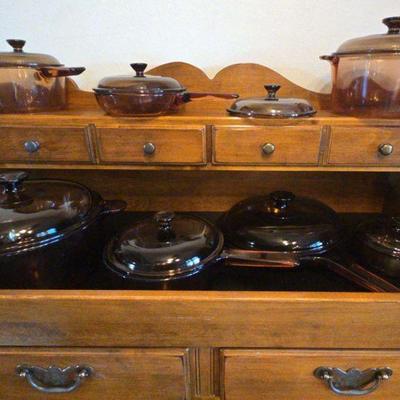 Cg185v vintage corning ware visions amber