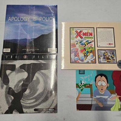 #4200 • (2) X Files Calendars, The X Men Collage & South Park Signed Print
