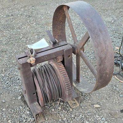 #80408 • Belt Driven Winch Yard Art
