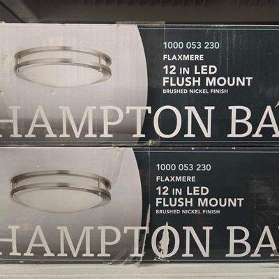 #8170 • NEW!!! (2) Hampton Bay 12" LED Flush Mount
