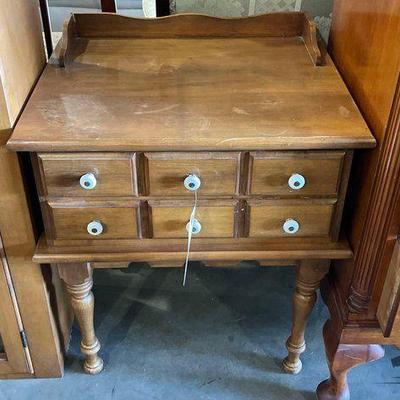 #2714 • Wooden 2 Drawer Table End
