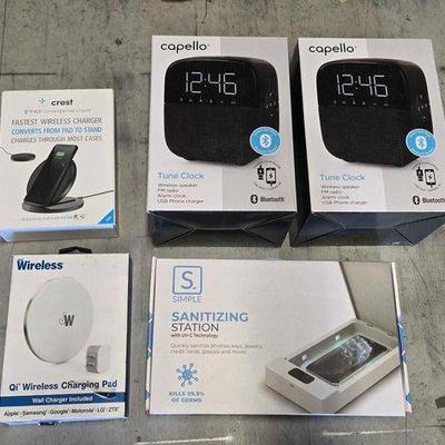 #4238 • NEW!!! (2) Capello Tune Clocks, Sanitizing Station, Charging Pad & More
