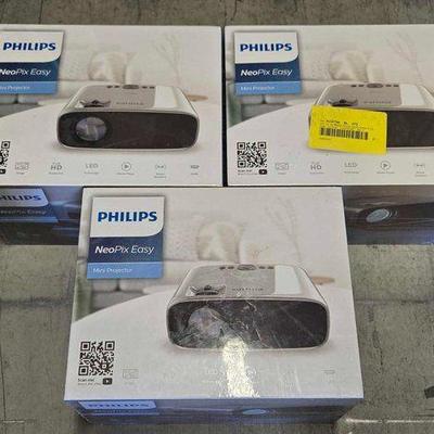 #4224 • NEW!!! (3) Philips NEOpix Easy Mini Projector
