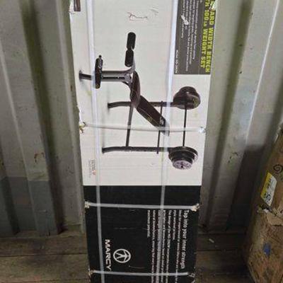 #7570 • NEW!!! Marcy Weight Bench & 100lbs Weight Set
