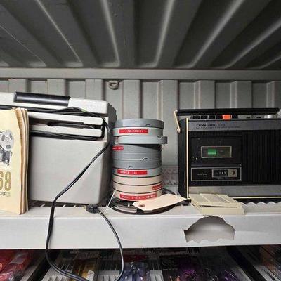#7220 • Kodak Movie Projector, Film Cases & Realistic Cassette Recorder
