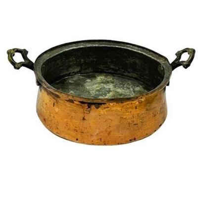 Antique French Copper Hearth Caudron