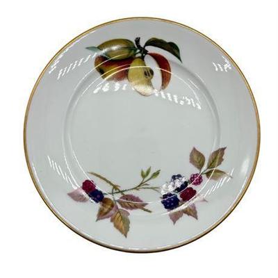 Royal Worcester "Evesham" Gold-Toned Rimmed Porcelain Bread Plate