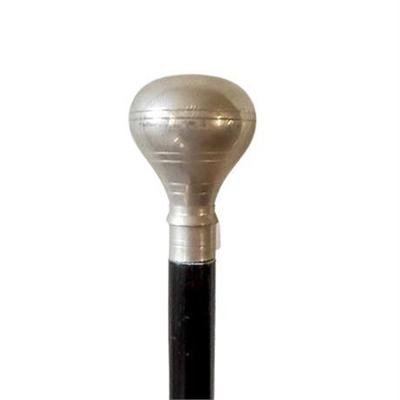 Antique Unmarked Silver-Tone Ball Handled Walking Stick