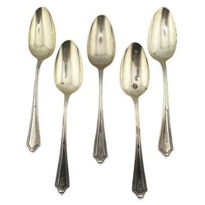 Gorham 1911 "Plymouth" Pattern Serving Spoons, Five (5)