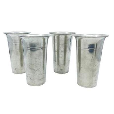 Vintage Pewter Tumblers Hand Made By Unique, Set of Four (4)