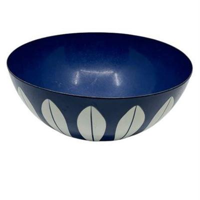 Catherine Holm Navy And White Lotus Enamelware Bowl