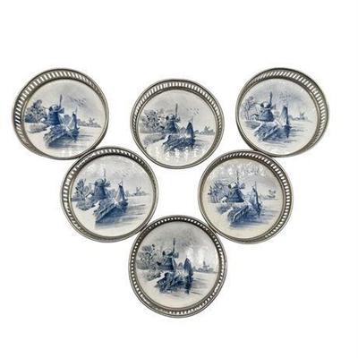 Delft Vintage Coaster Set of Six (6)