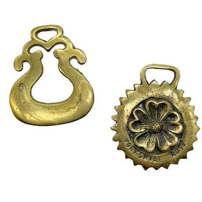 Horse Bridle Medallions, One (1) Antique and One (1) Vintage