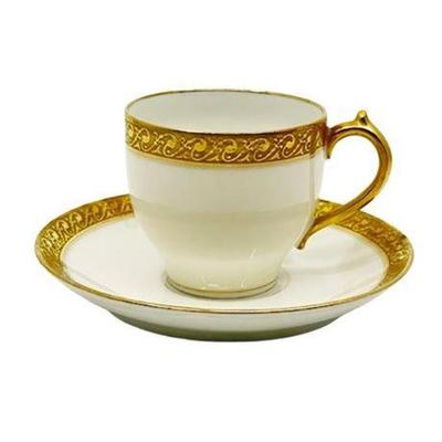 GDA Limoges Gold-Toned Rim Demitasse Cups/ Saucers (6ct)