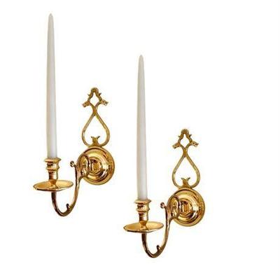 Baldwin Brass Wall Candle Sconces, Pair