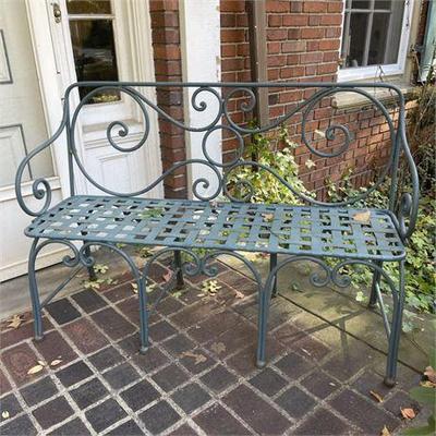 Vintage Terrace Wrought Metal Bench